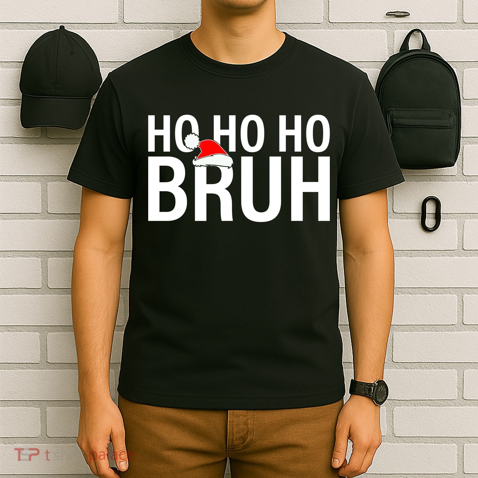 Ho Ho Ho Bruh Santa Hat Funny Christmas T-Shirt