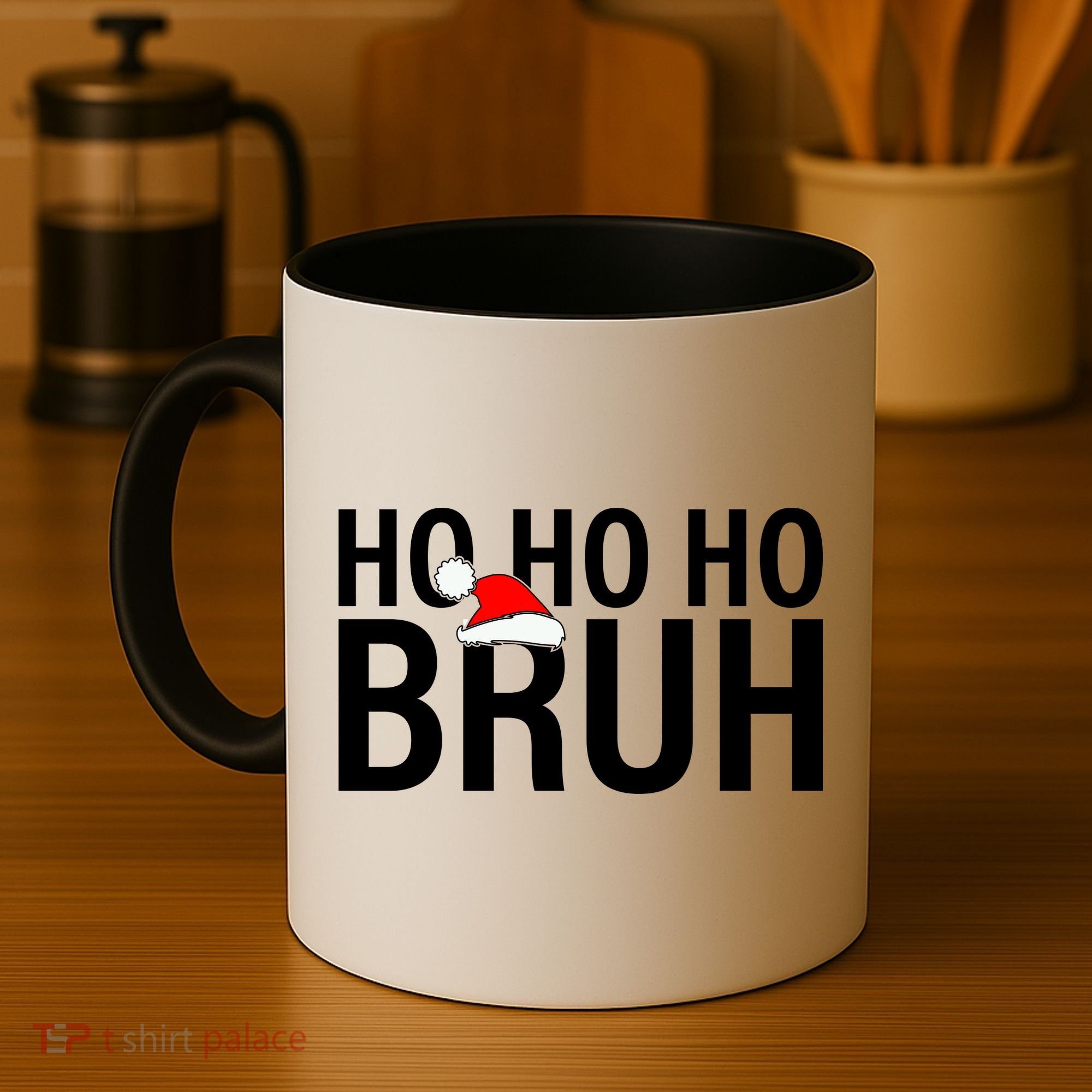 Ho Ho Ho Bruh Santa Hat Funny Christmas Coffee Mug