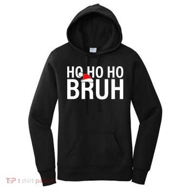Ho Ho Ho Bruh Santa Hat Funny Christmas Women's Hoodie