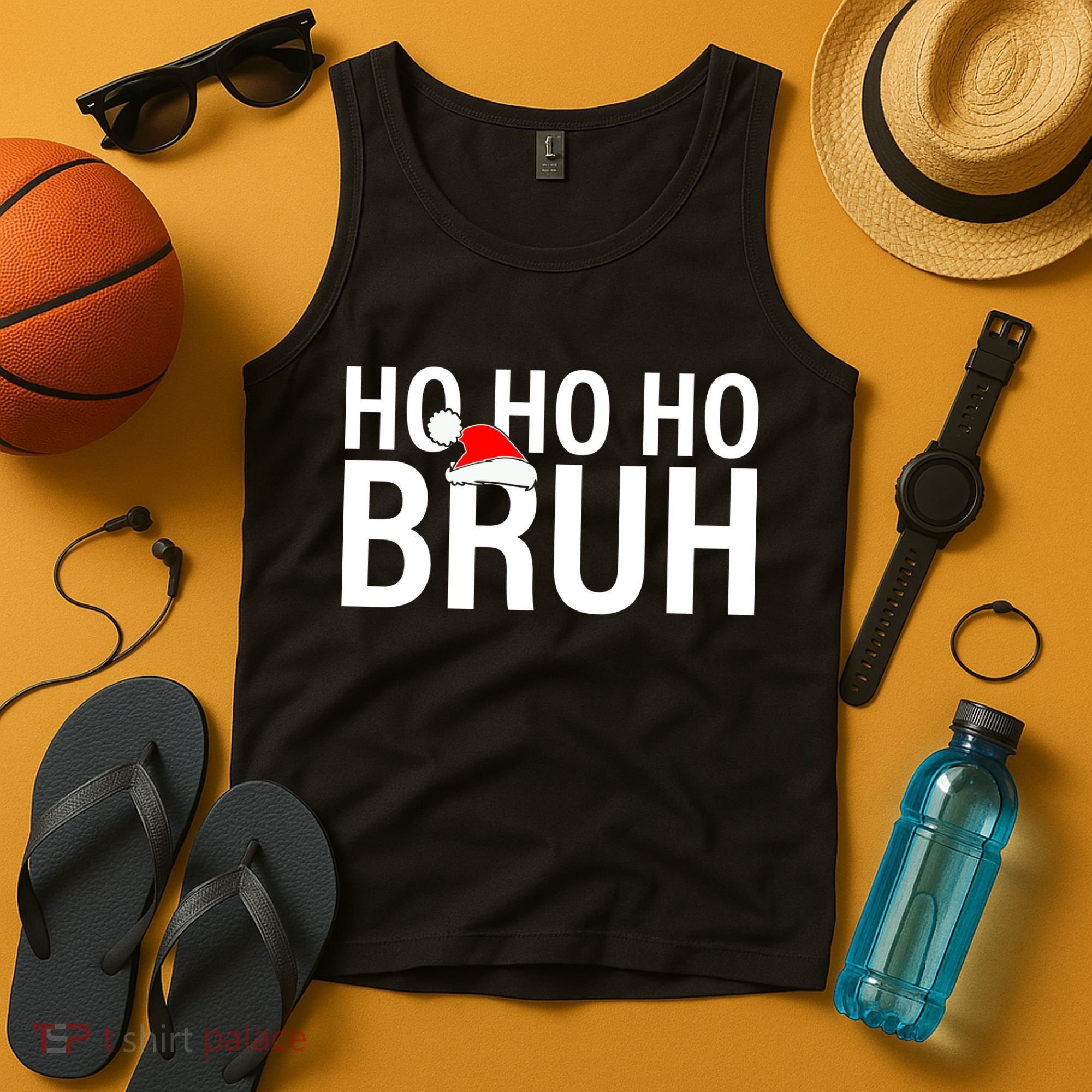 Ho Ho Ho Bruh Santa Hat Funny Christmas Tank Top