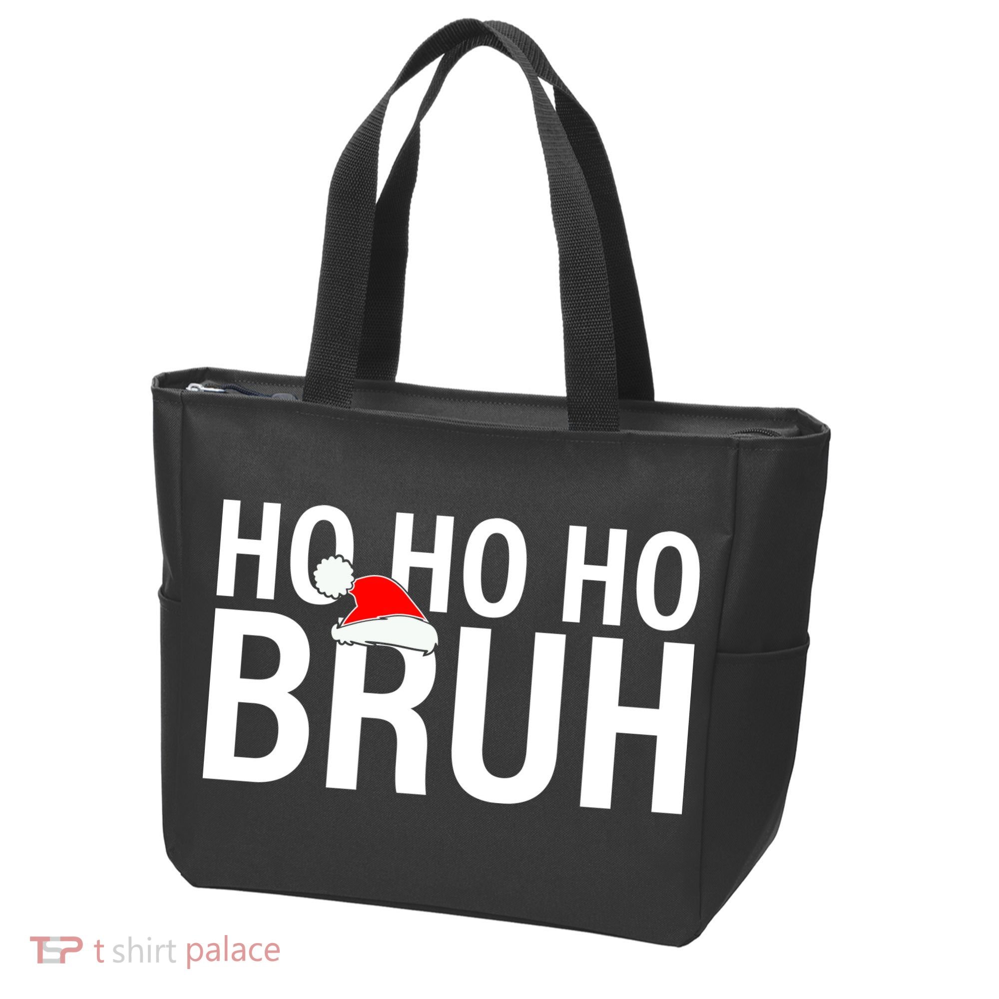 Ho Ho Ho Bruh Santa Hat Funny Christmas Tote Bag