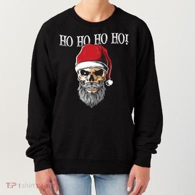 Ho Ho Ho Skeleton Bearded Skull Santa Women's Sweatshirt