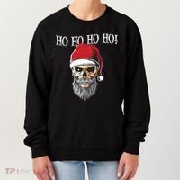 Ho Ho Ho Skeleton Bearded Skull Santa Women's Sweatshirt thumb 0