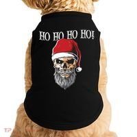 Ho Ho Ho Skeleton Bearded Skull Santa Doggie Tank thumb 0