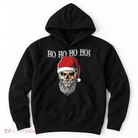 Ho Ho Ho Skeleton Bearded Skull Santa Hoodie thumb 0