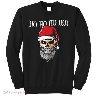 Ho Ho Ho Skeleton Bearded Skull Santa Sweatshirt