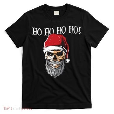 Ho Ho Ho Skeleton Bearded Skull Santa T-Shirt