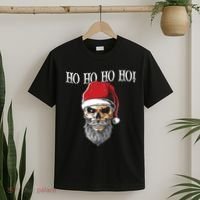 Ho Ho Ho Skeleton Bearded Skull Santa T-Shirt thumb 2