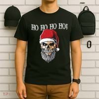 Ho Ho Ho Skeleton Bearded Skull Santa T-Shirt thumb 6