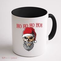 Ho Ho Ho Skeleton Bearded Skull Santa Coffee Mug thumb 1