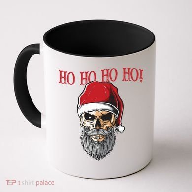 Ho Ho Ho Skeleton Bearded Skull Santa Coffee Mug