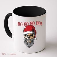 Ho Ho Ho Skeleton Bearded Skull Santa Coffee Mug thumb 0