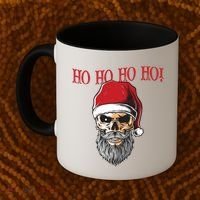 Ho Ho Ho Skeleton Bearded Skull Santa Coffee Mug thumb 2