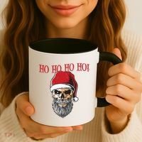 Ho Ho Ho Skeleton Bearded Skull Santa Coffee Mug thumb 3