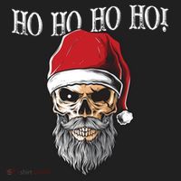 Ho Ho Ho Skeleton Bearded Skull Santa Beanie thumb 2