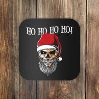 Ho Ho Ho Skeleton Bearded Skull Santa Coaster thumb 0