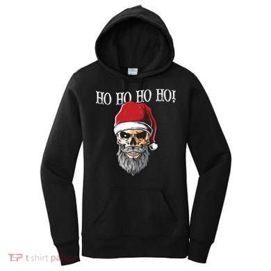 Ho Ho Ho Skeleton Bearded Skull Santa Women's Hoodie