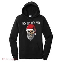 Ho Ho Ho Skeleton Bearded Skull Santa Women's Hoodie thumb 0