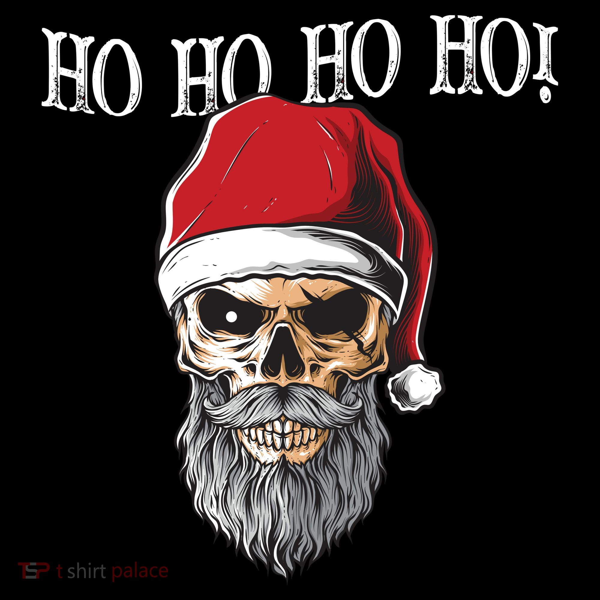 Ho Ho Ho Skeleton Bearded Skull Santa Women's Hoodie
