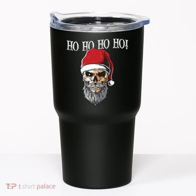 Ho Ho Ho Skeleton Bearded Skull Santa Tumbler