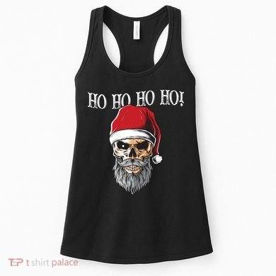 Ho Ho Ho Skeleton Bearded Skull Santa Women's Tank Top