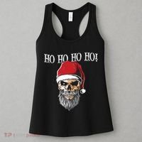 Ho Ho Ho Skeleton Bearded Skull Santa Women's Tank Top thumb 3