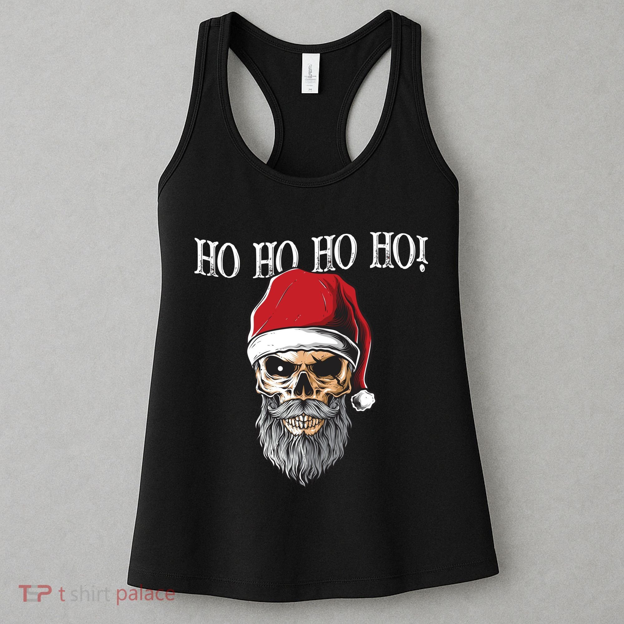 Ho Ho Ho Skeleton Bearded Skull Santa Women's Tank Top