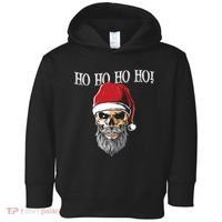 Ho Ho Ho Skeleton Bearded Skull Santa Toddler Hoodie thumb 0
