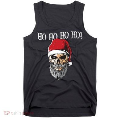 Ho Ho Ho Skeleton Bearded Skull Santa Tank Top