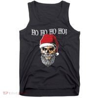 Ho Ho Ho Skeleton Bearded Skull Santa Tank Top thumb 0