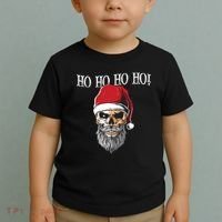 Ho Ho Ho Skeleton Bearded Skull Santa Toddler T-Shirt thumb 2