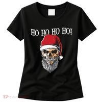 Ho Ho Ho Skeleton Bearded Skull Santa Women's T-Shirt thumb 0