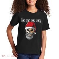 Ho Ho Ho Skeleton Bearded Skull Santa Kids T-Shirt thumb 2