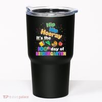 Hip Hip Hooray It's The 100th Day Of Kindergarten Tumbler thumb 0