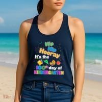 Hip Hip Hooray It's The 100th Day Of Kindergarten Women's Tank Top thumb 2