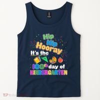 Hip Hip Hooray It's The 100th Day Of Kindergarten Tank Top thumb 2