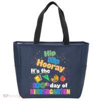 Hip Hip Hooray It's The 100th Day Of Kindergarten Tote Bag thumb 0