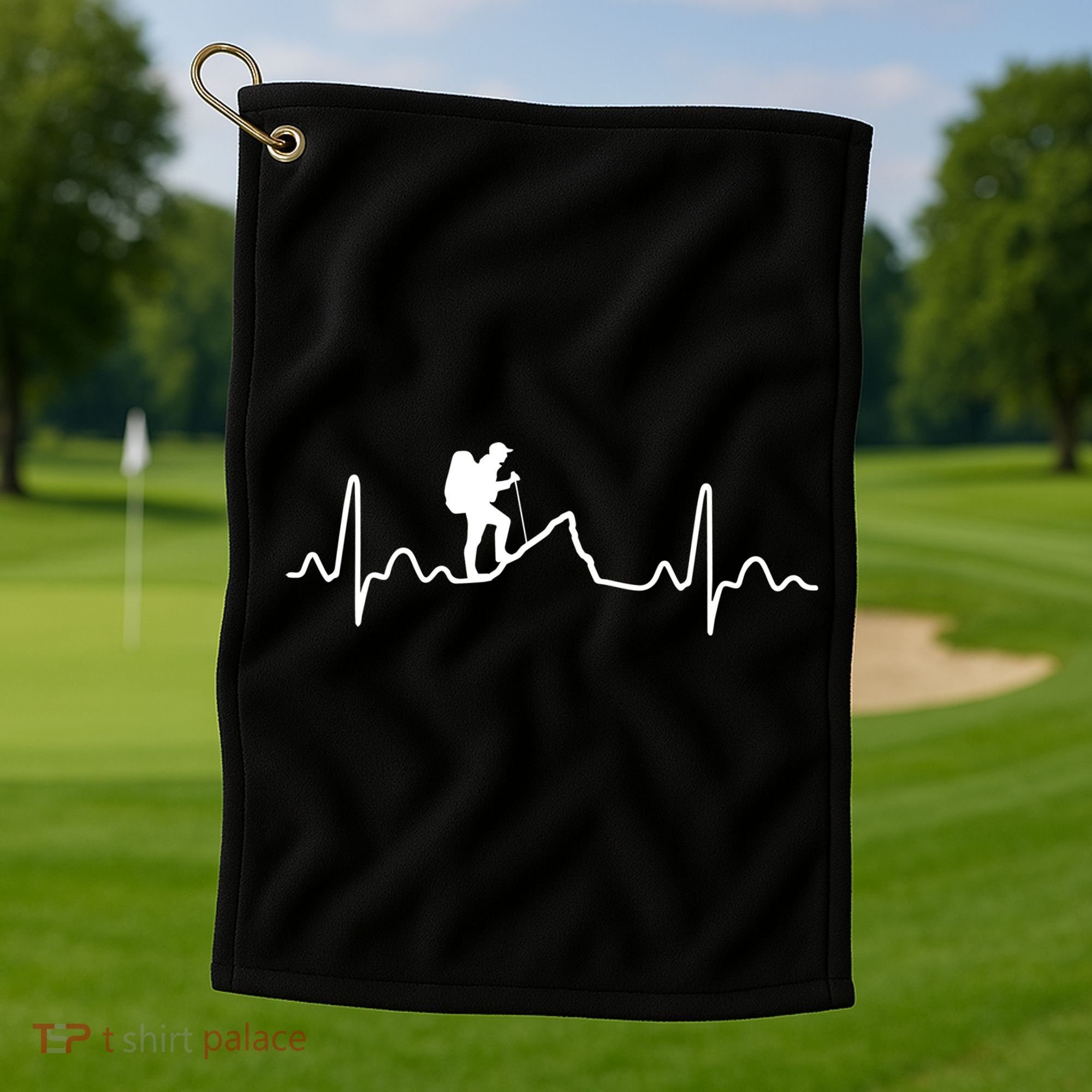 Hiking Heartbeat Golf Towel