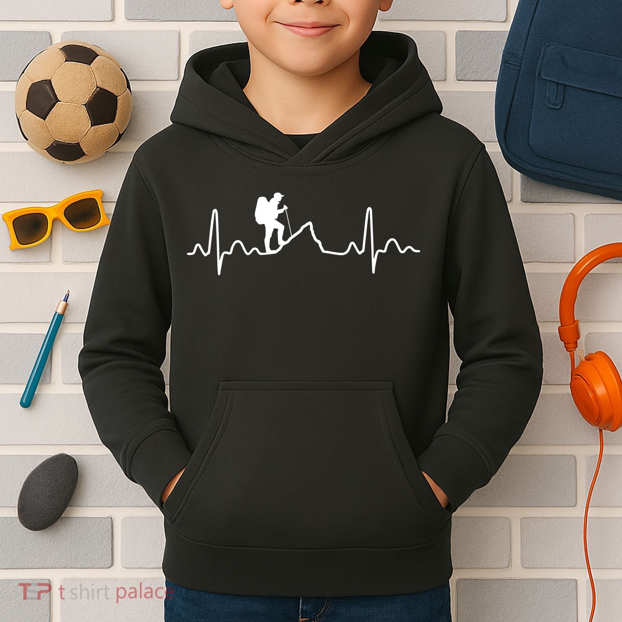 Hiking Heartbeat Kids Hoodie