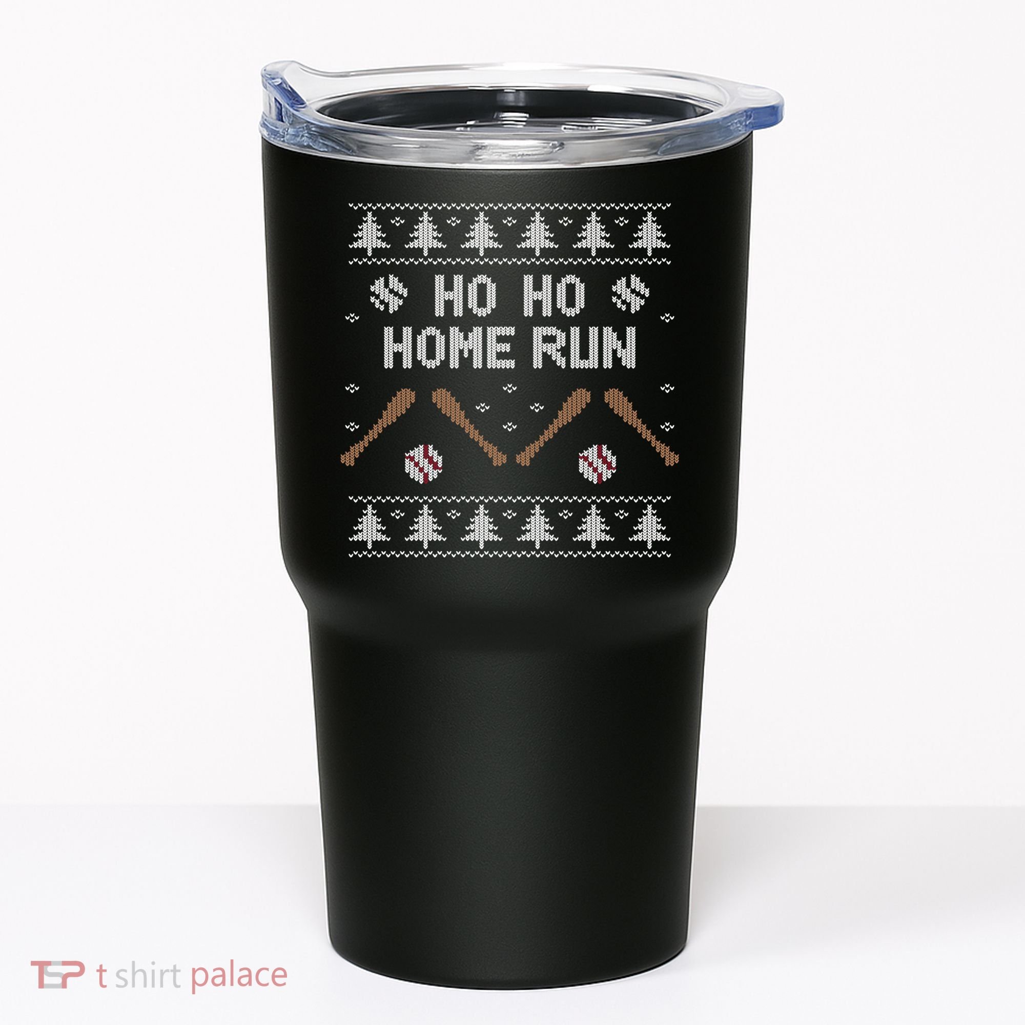 Ho Ho HOME Run Funny Ugly Christmas Baseball lover Tumbler