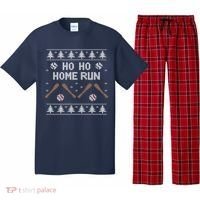 Ho Ho HOME Run Funny Ugly Christmas Baseball lover Pajama Set thumb 0