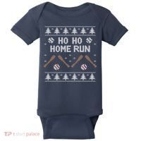 Ho Ho HOME Run Funny Ugly Christmas Baseball lover Baby Bodysuit thumb 0