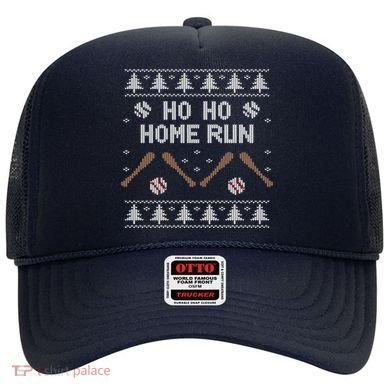 Ho Ho HOME Run Funny Ugly Christmas Baseball lover Hat