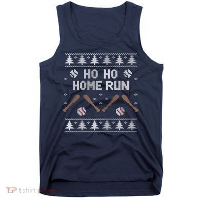 Ho Ho HOME Run Funny Ugly Christmas Baseball lover Tank Top