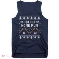 Ho Ho HOME Run Funny Ugly Christmas Baseball lover Tank Top thumb 0