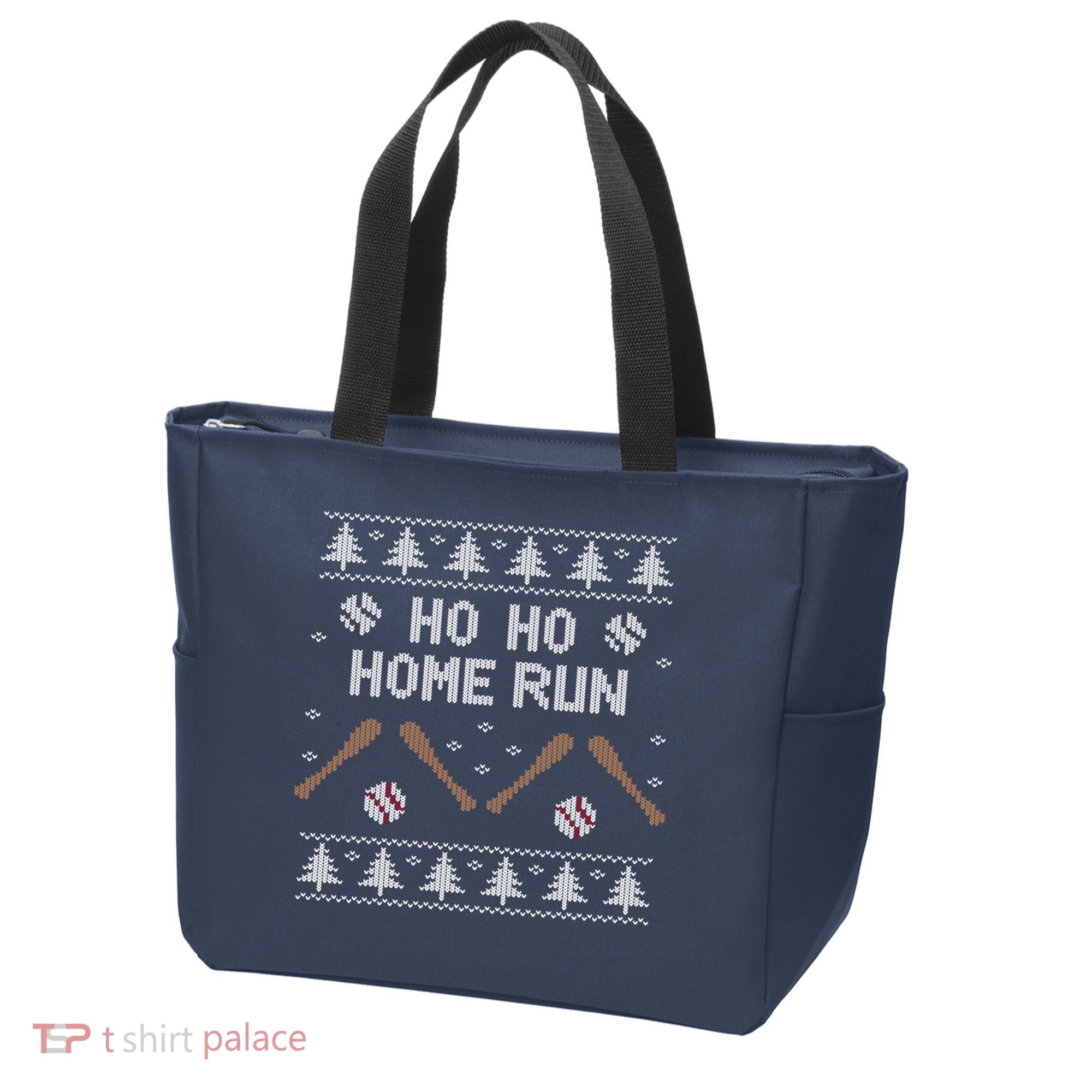 Ho Ho HOME Run Funny Ugly Christmas Baseball lover Tote Bag