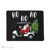 Ho Ho Ho Funny Santa On Golf Cart With Christmas Tree Mousepad thumb 0