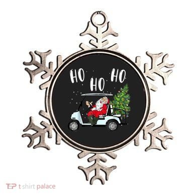 Ho Ho Ho Funny Santa On Golf Cart With Christmas Tree Ornament