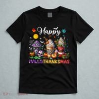 Happy Hallothanksmas Halloween Coffee Latte Thanksgiving T-Shirt thumb 5