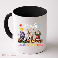 Happy Hallothanksmas Halloween Coffee Latte Thanksgiving Coffee Mug thumb 0